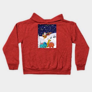 Christmas dinosaur Kids Hoodie